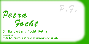 petra focht business card